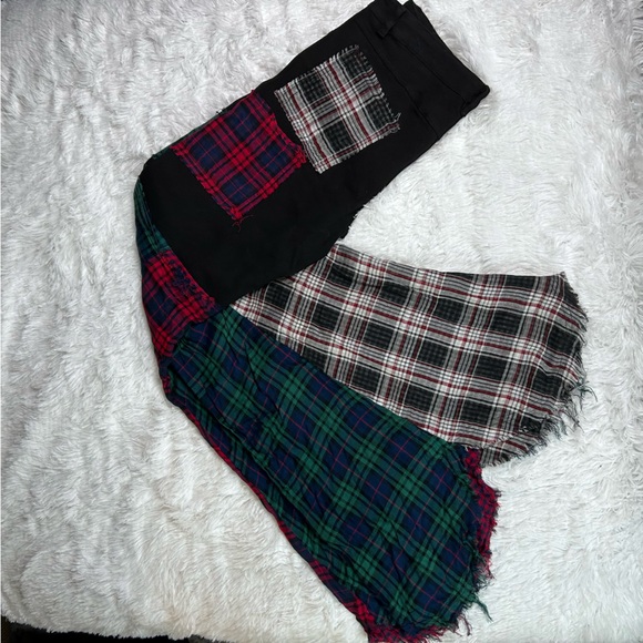 Plaid Patchwork Flare Pants - Picture 8 of 9